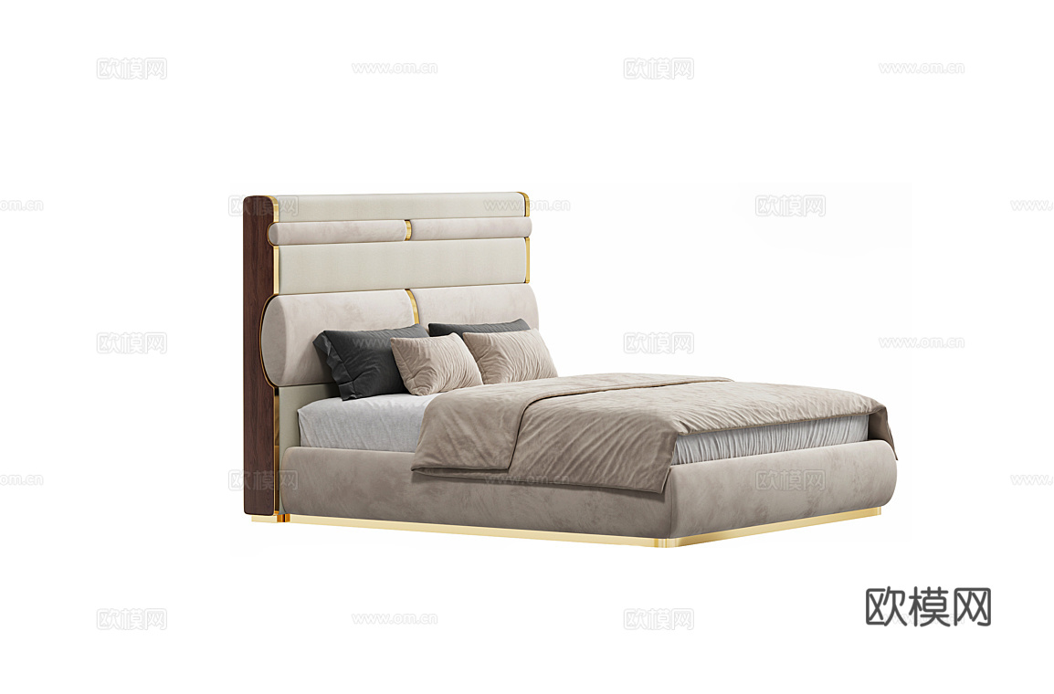 CAPITAL 意式双人床3d模型下载（渲染图1）