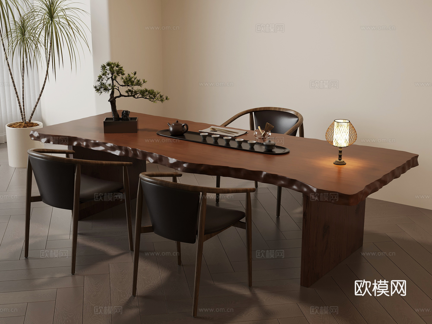 茶桌椅 中古风茶桌椅 新中式茶桌椅3d模型