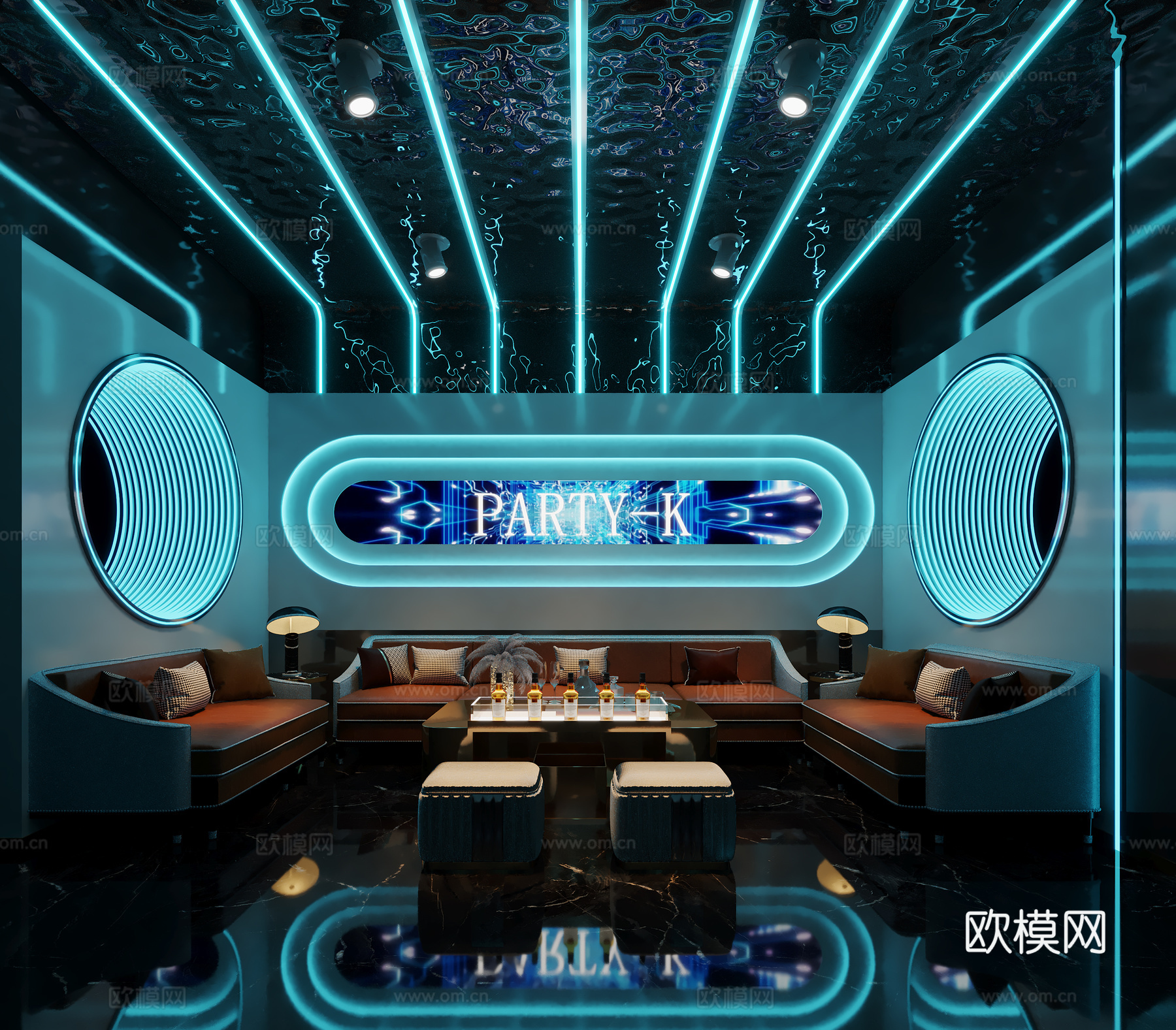 科技风派克风KTV3d模型下载