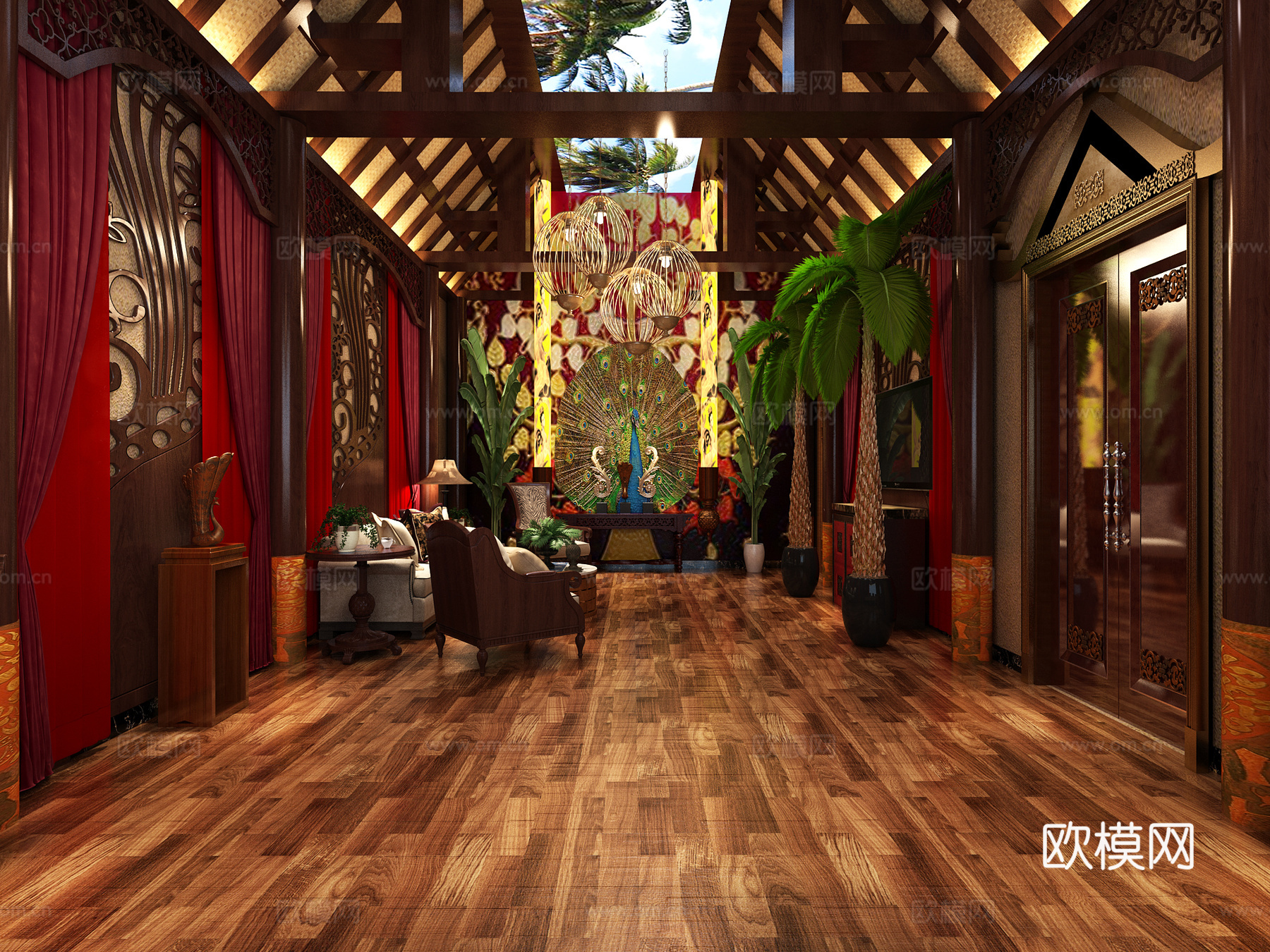 泰式pa会所3d模型下载（渲染图2）