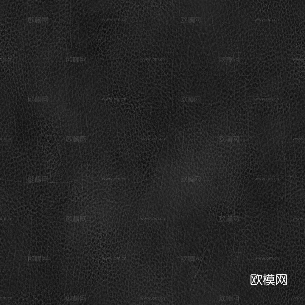 无缝黑色粗纹皮革PBR贴图 1k