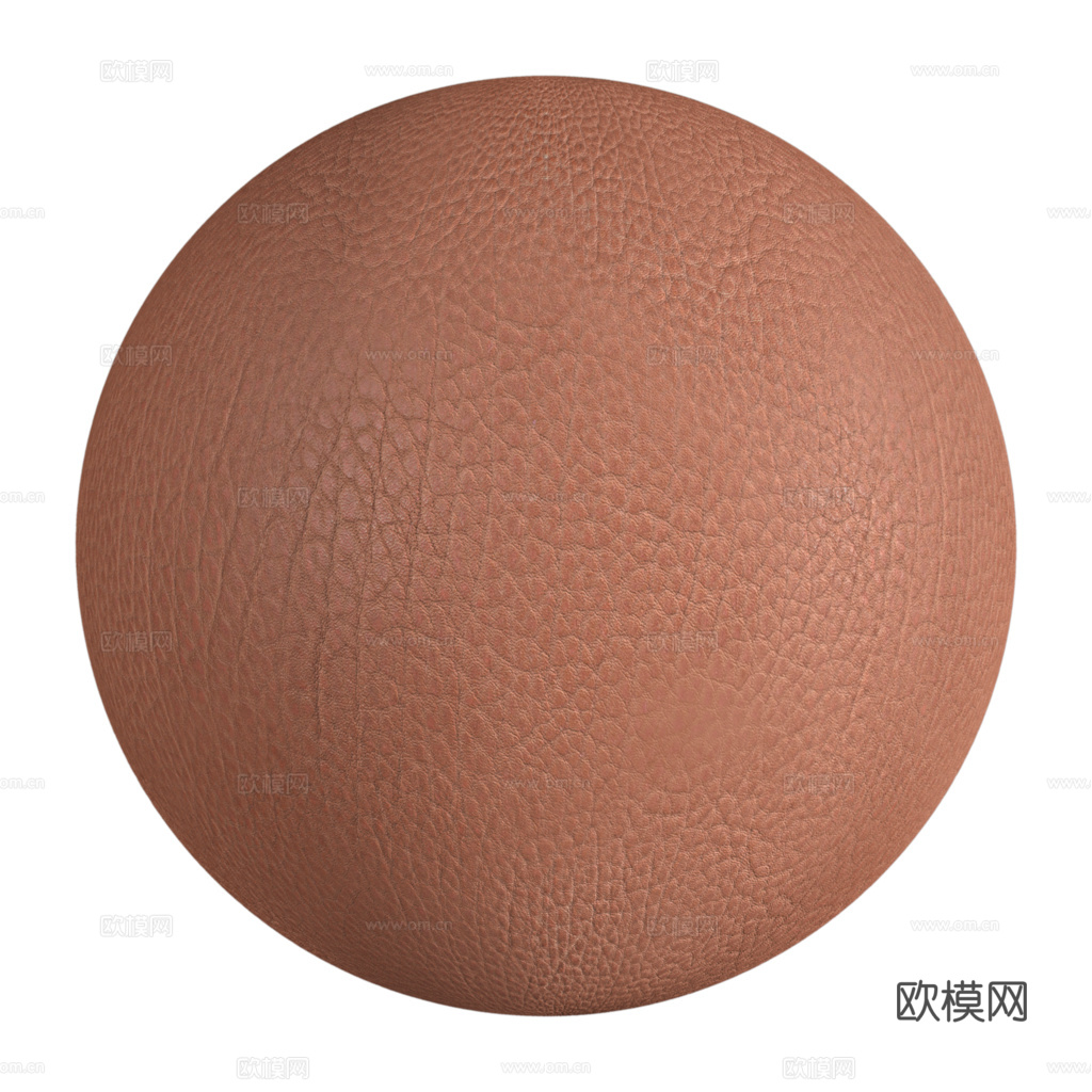 无缝淡红色粗纹皮革PBR贴图 1k