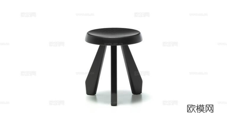 Cassina 木凳 矮凳3d模型下载（渲染图3）