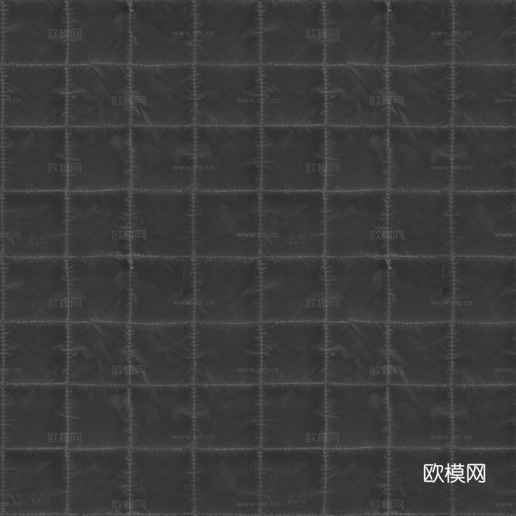 无缝黑色软包皮革PBR贴图 1k