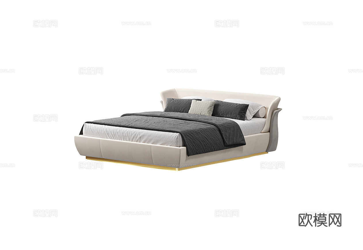 CAPITAL 意式双人床3d模型下载（渲染图2）