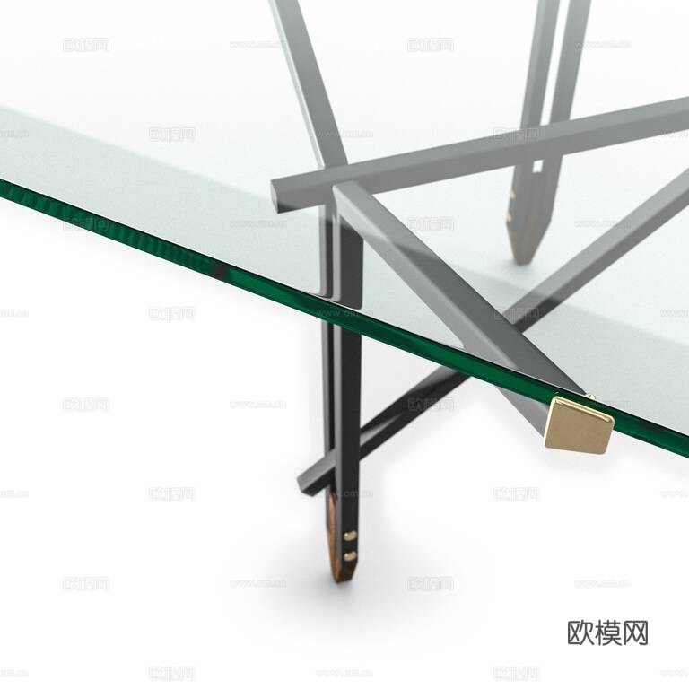 Cassina 玻璃餐桌3d模型下载（渲染图5）