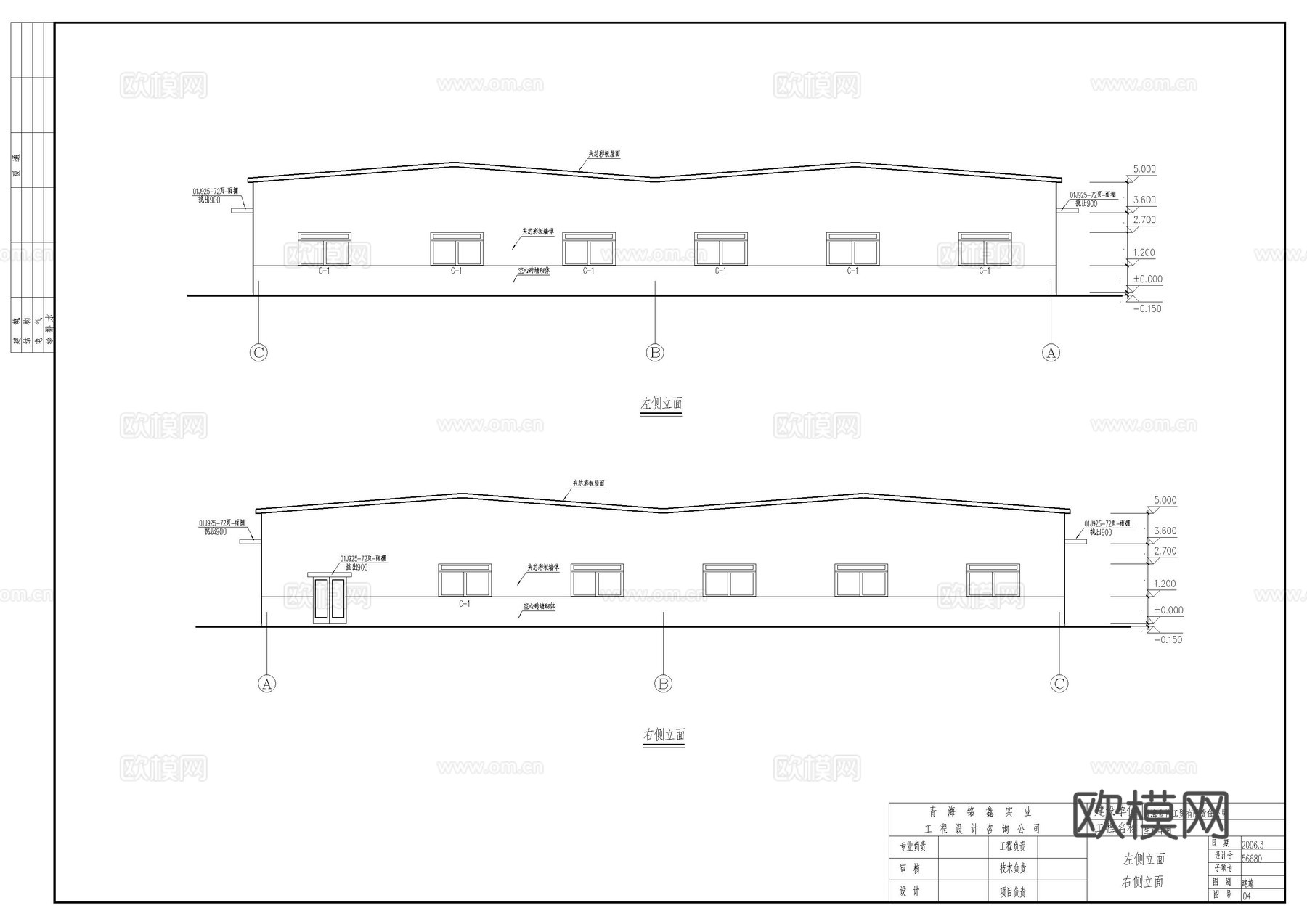 普通车间门式钢结构建筑图cad施工图