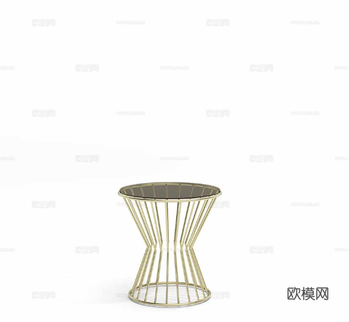CAPITAL 轻奢边几 圆几3d模型下载（渲染图4）