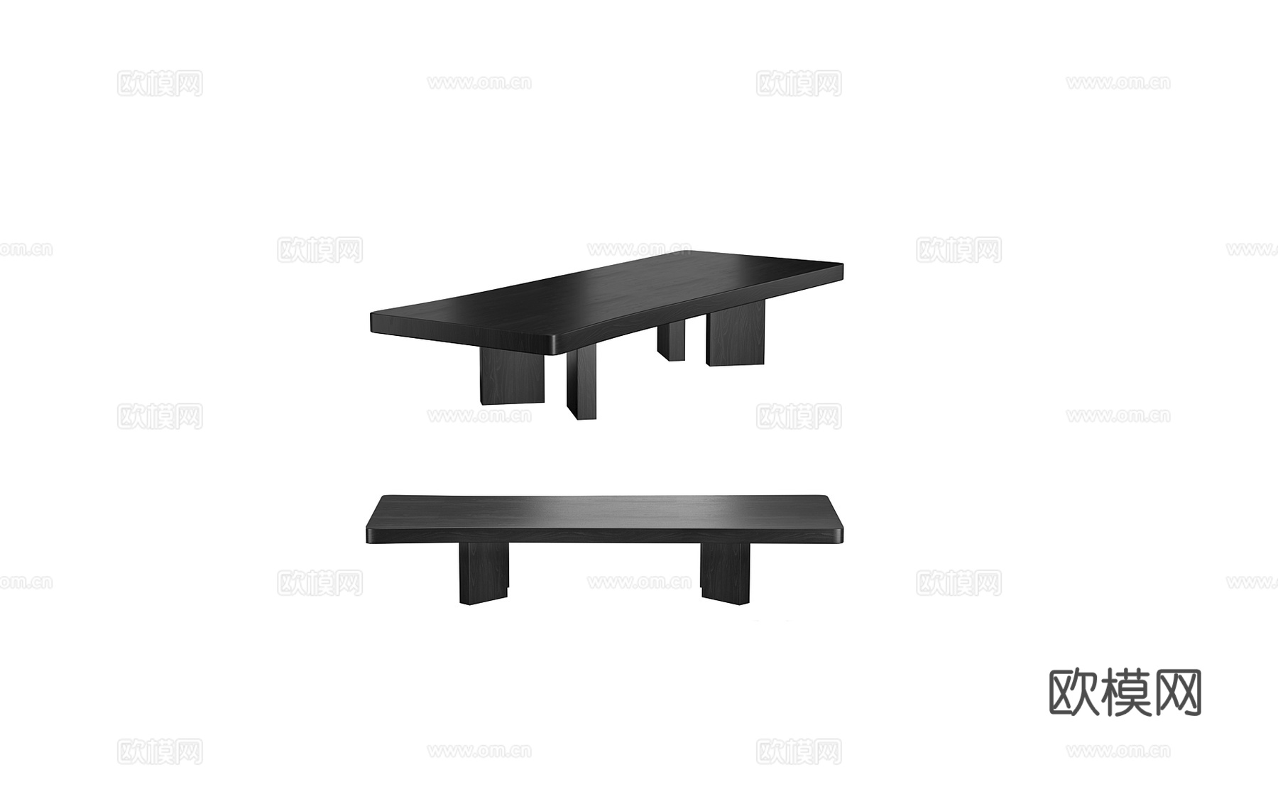 Cassina 实木茶几3d模型下载（渲染图4）