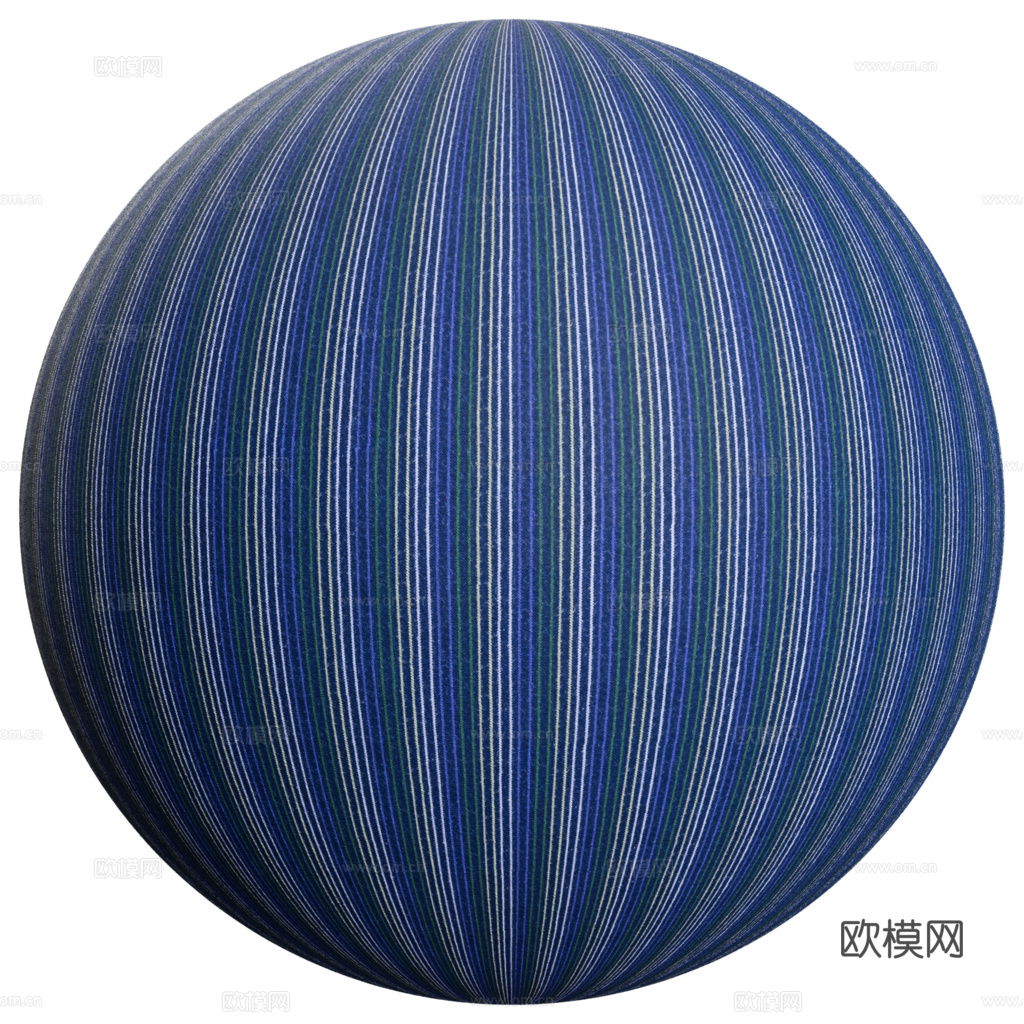 无缝蓝色布纹布料条纹PBR贴图 2k