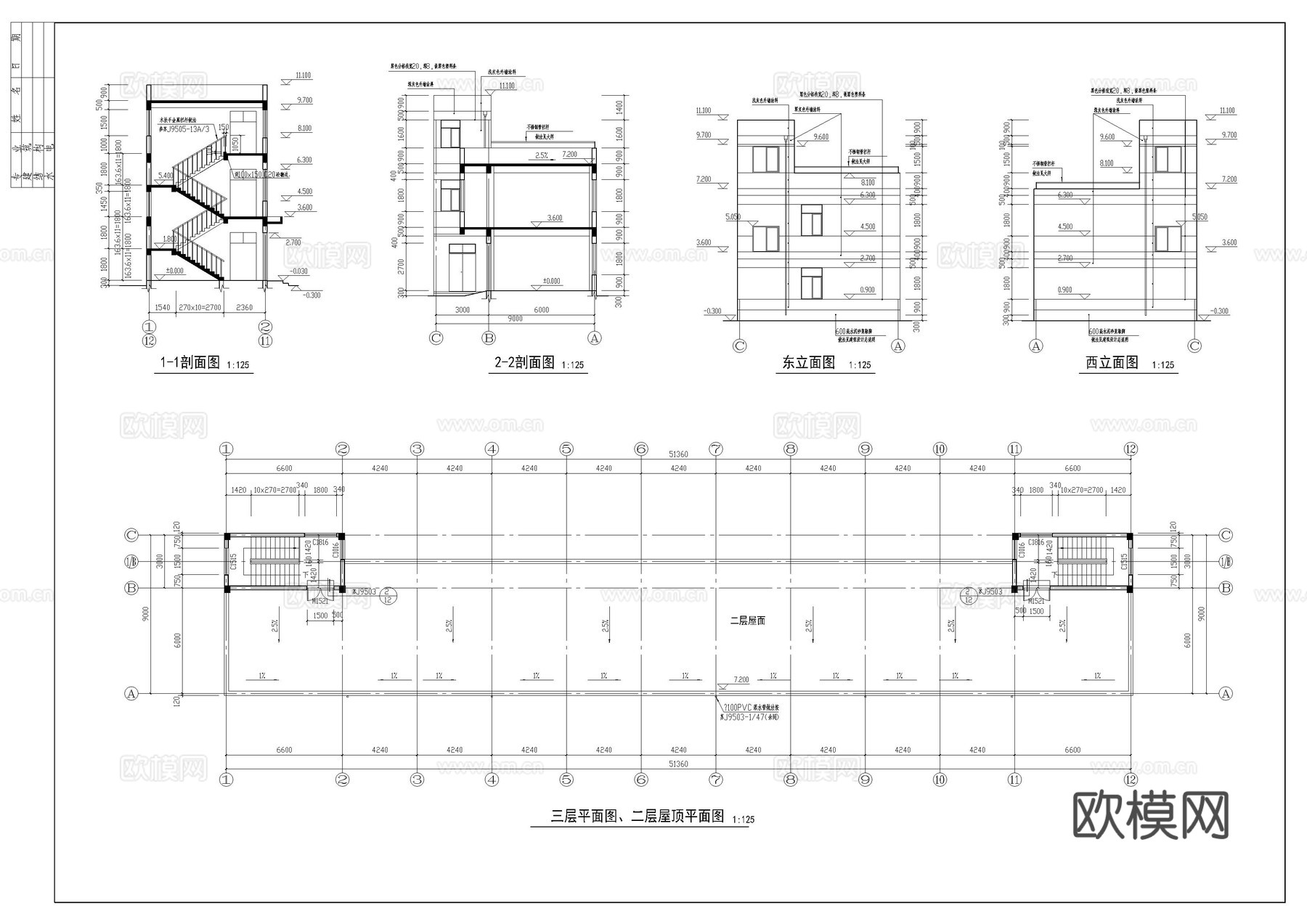 厂房建筑施工图cad施工图