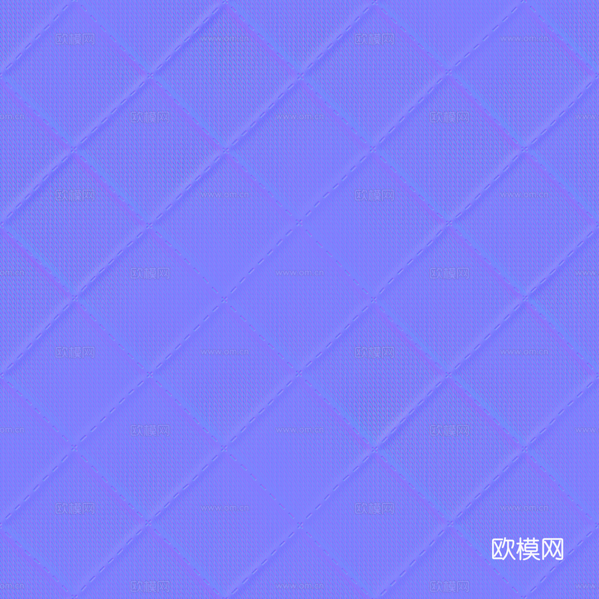 无缝蓝色线条花纹软包PBR贴图 2k