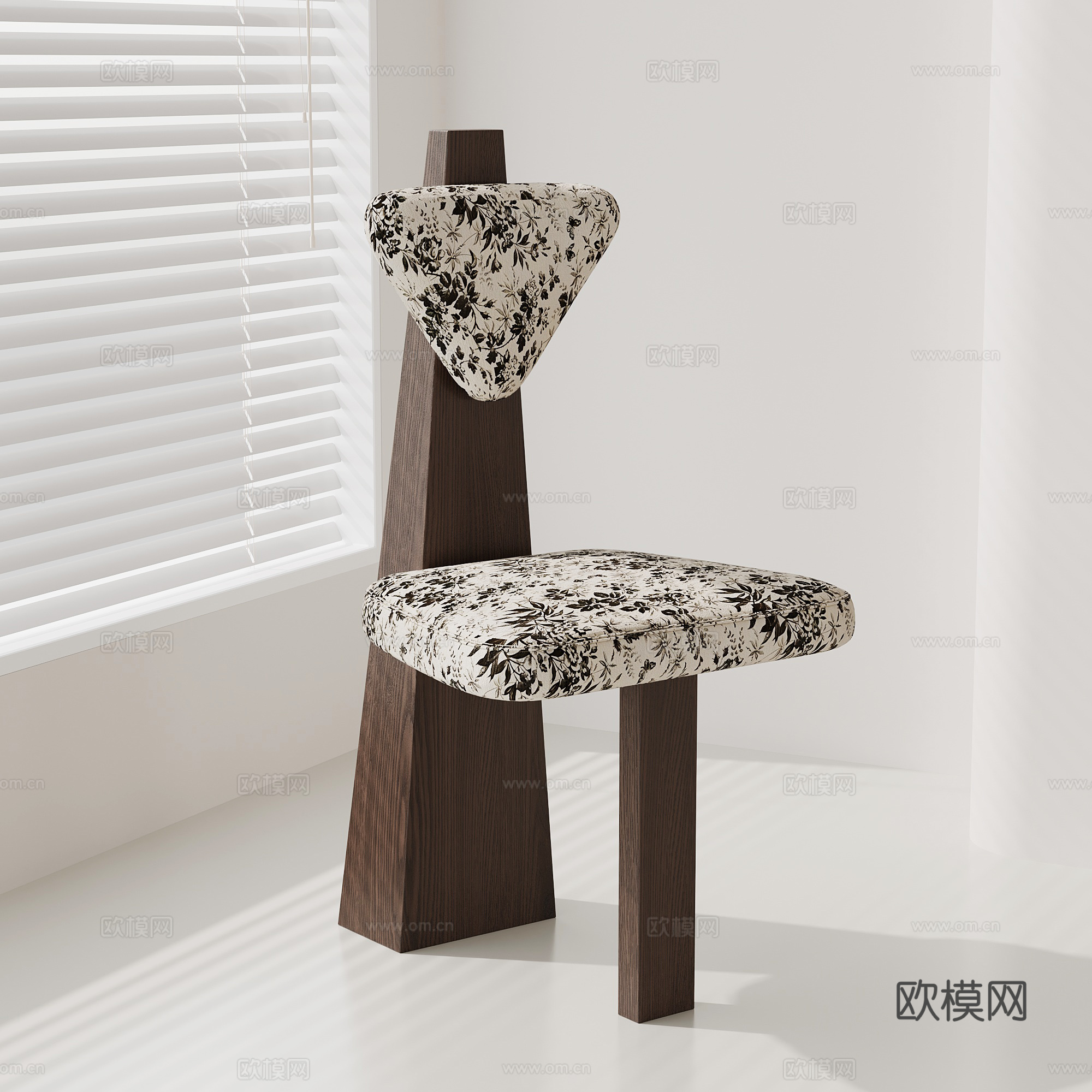 现代中古餐椅 休闲椅 餐椅3d模型