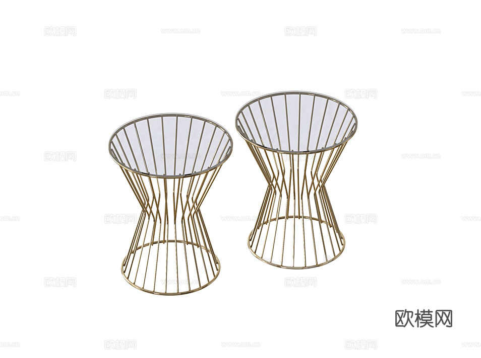 CAPITAL 轻奢边几 圆几3d模型下载（渲染图3）
