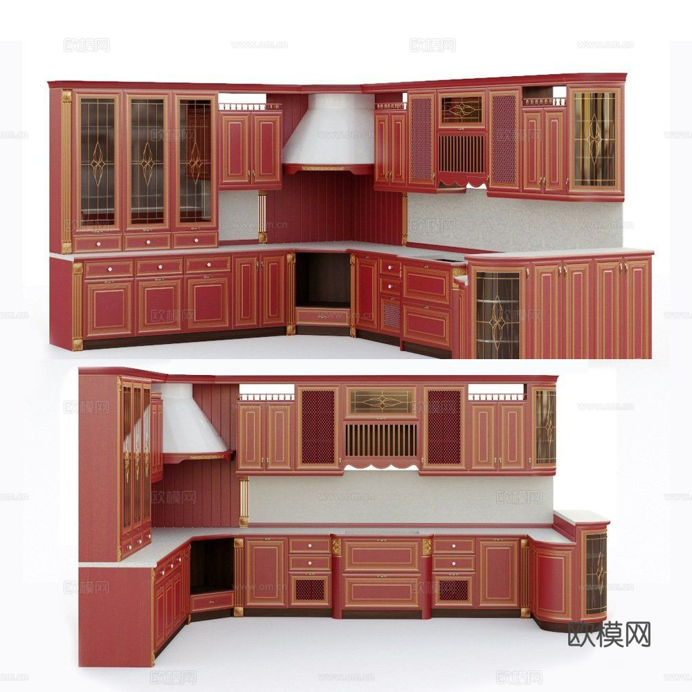 法式橱柜 橱柜3d模型下载