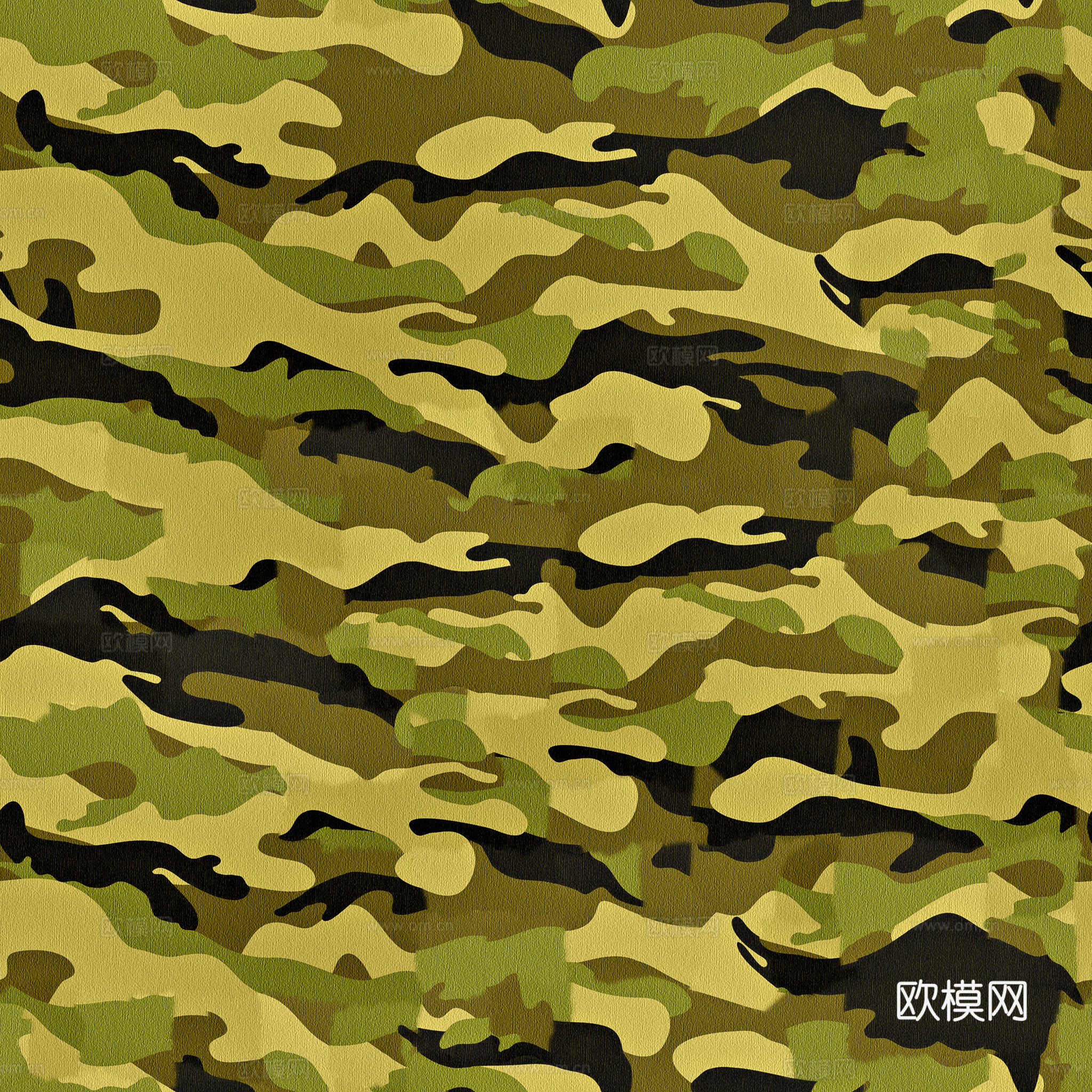 无缝迷彩花纹布纹布料PBR贴图 2k