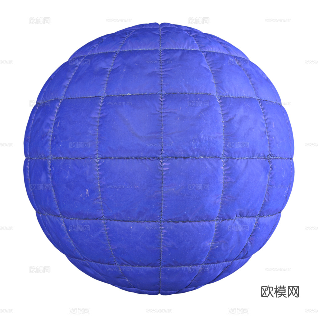 无缝蓝色软包皮革PBR贴图 2k