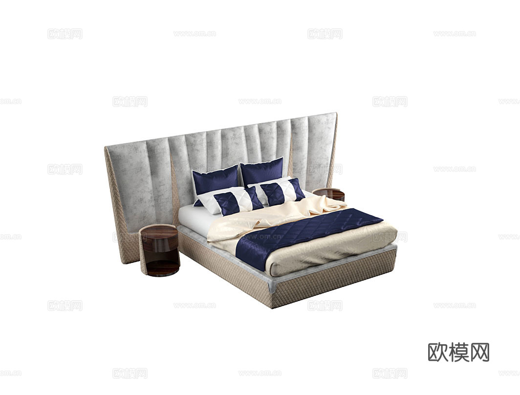 CAPITAL 意式双人床3d模型下载（渲染图1）