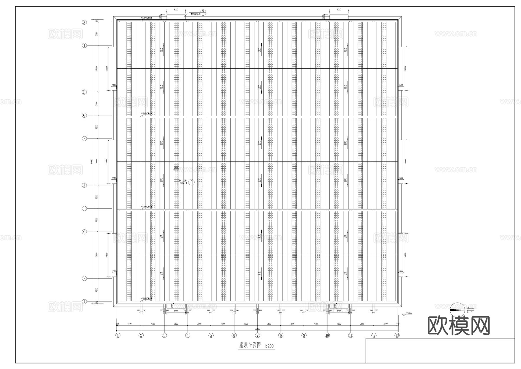 车间建筑施工图cad施工图