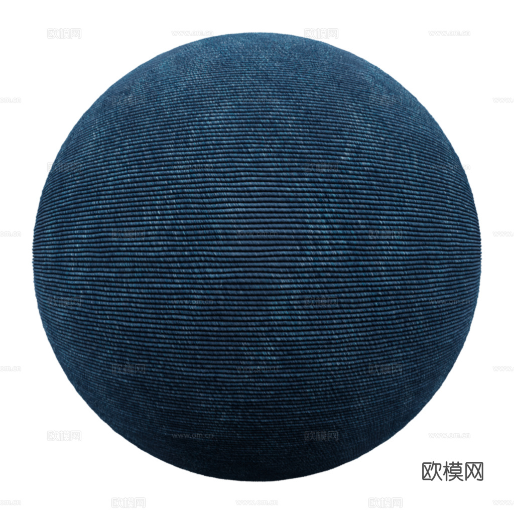 无缝蓝色布纹布料PBR贴图 2k