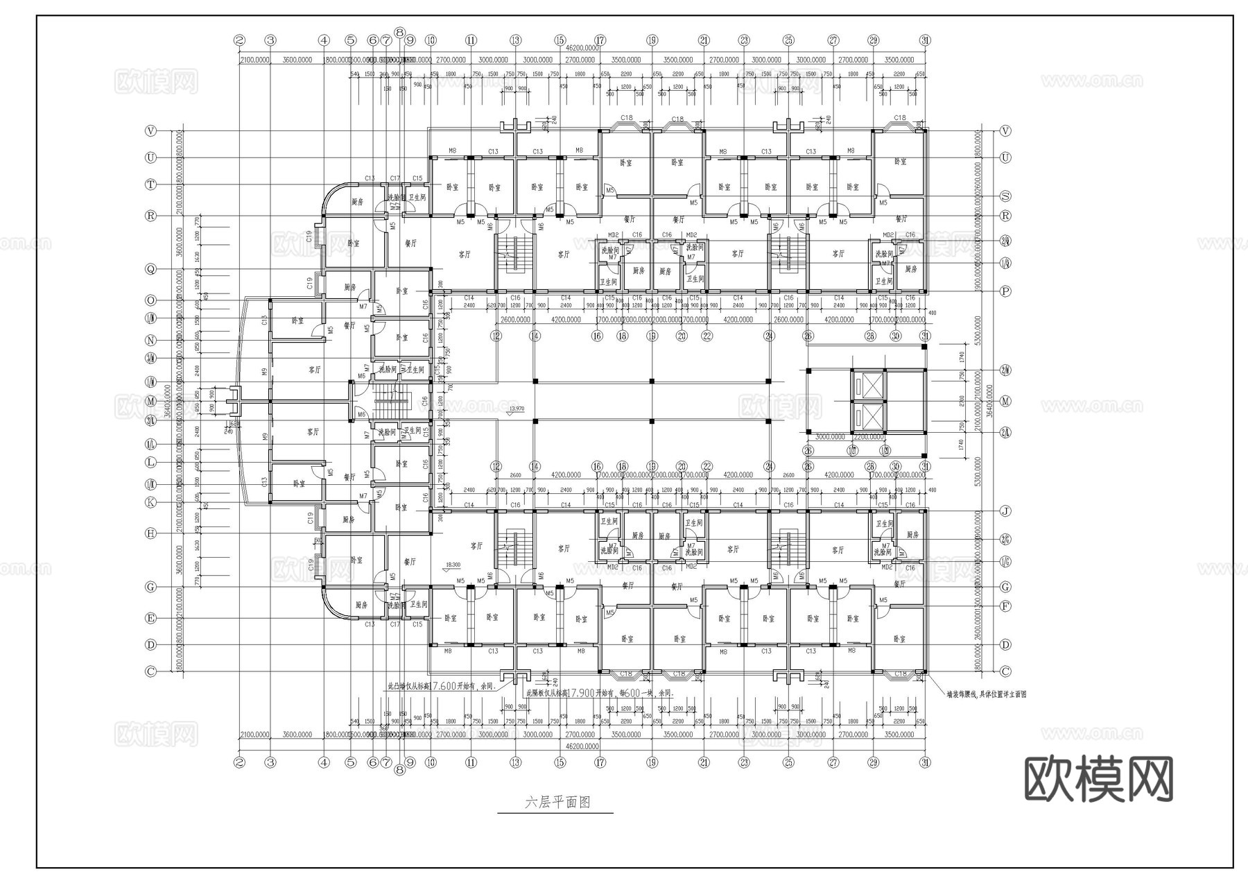 农贸市场建筑施工图cad施工图