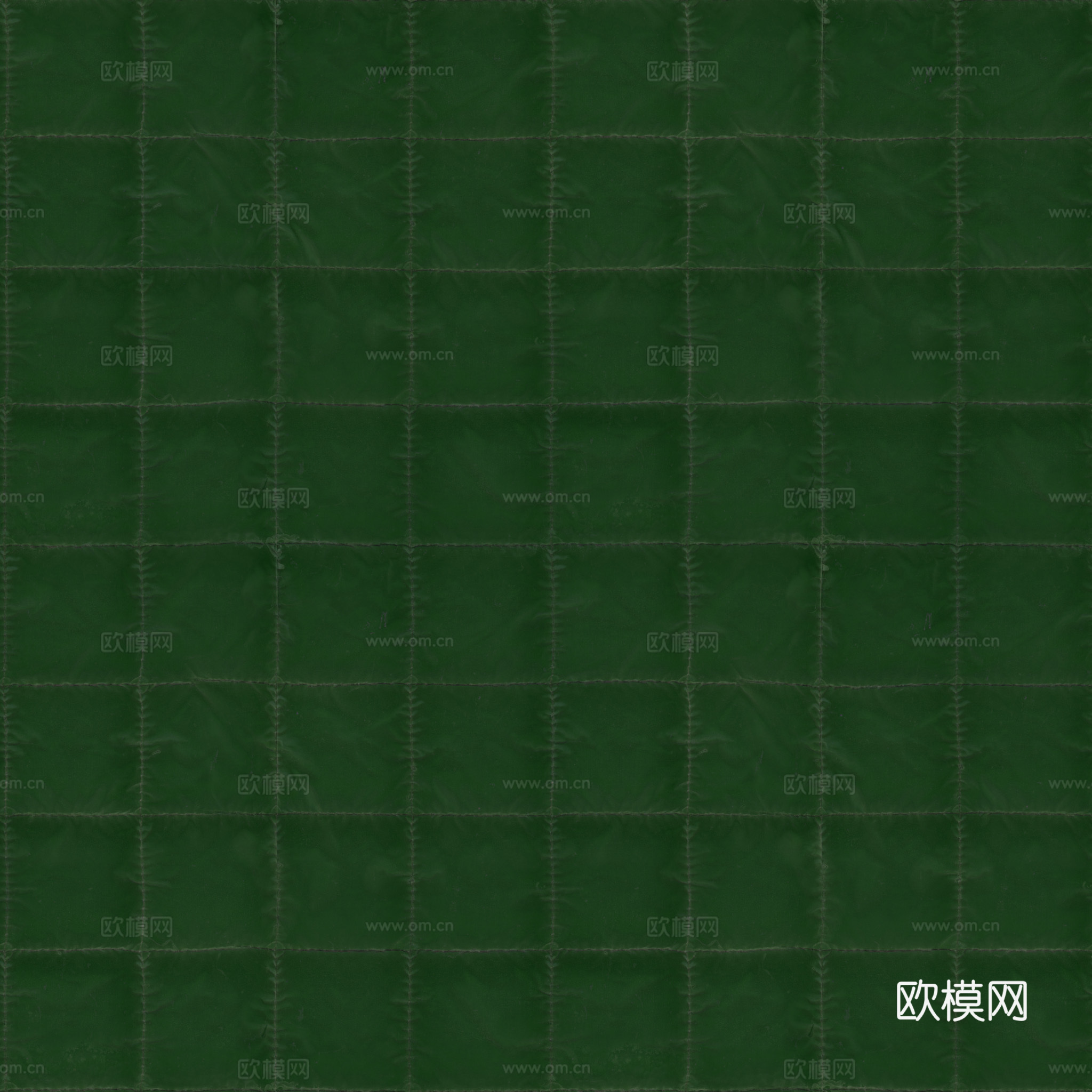 无缝绿色软包皮革PBR贴图 2k