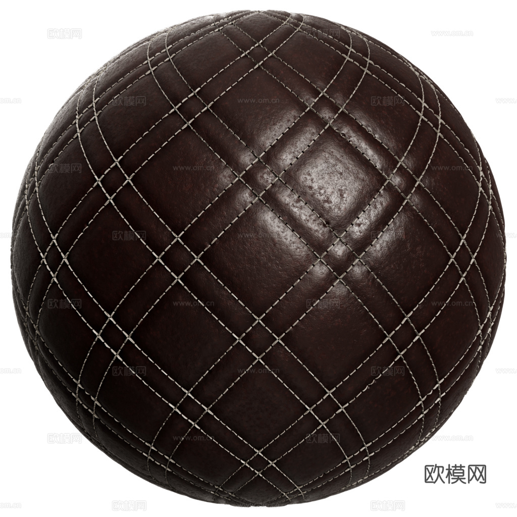 无缝棕红色软包皮革PBR贴图 2k