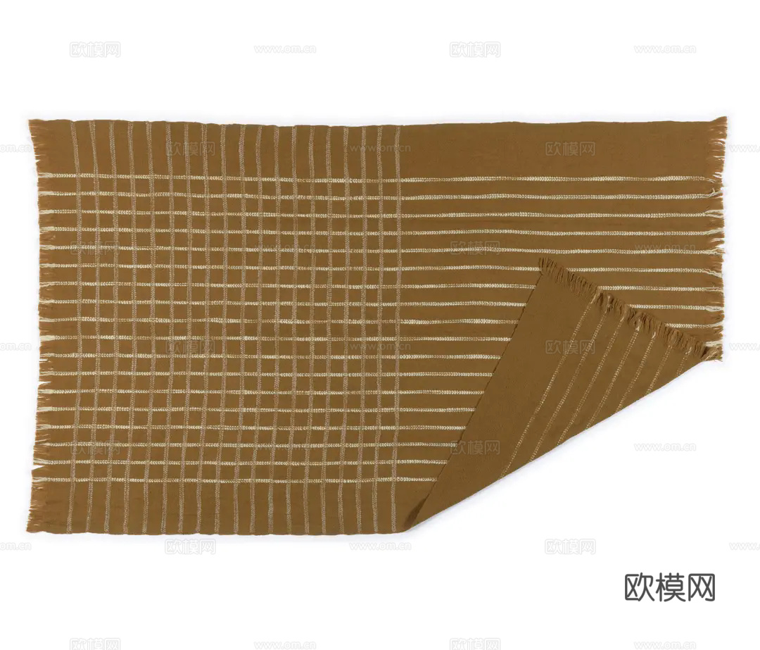 棕色几何流苏地毯