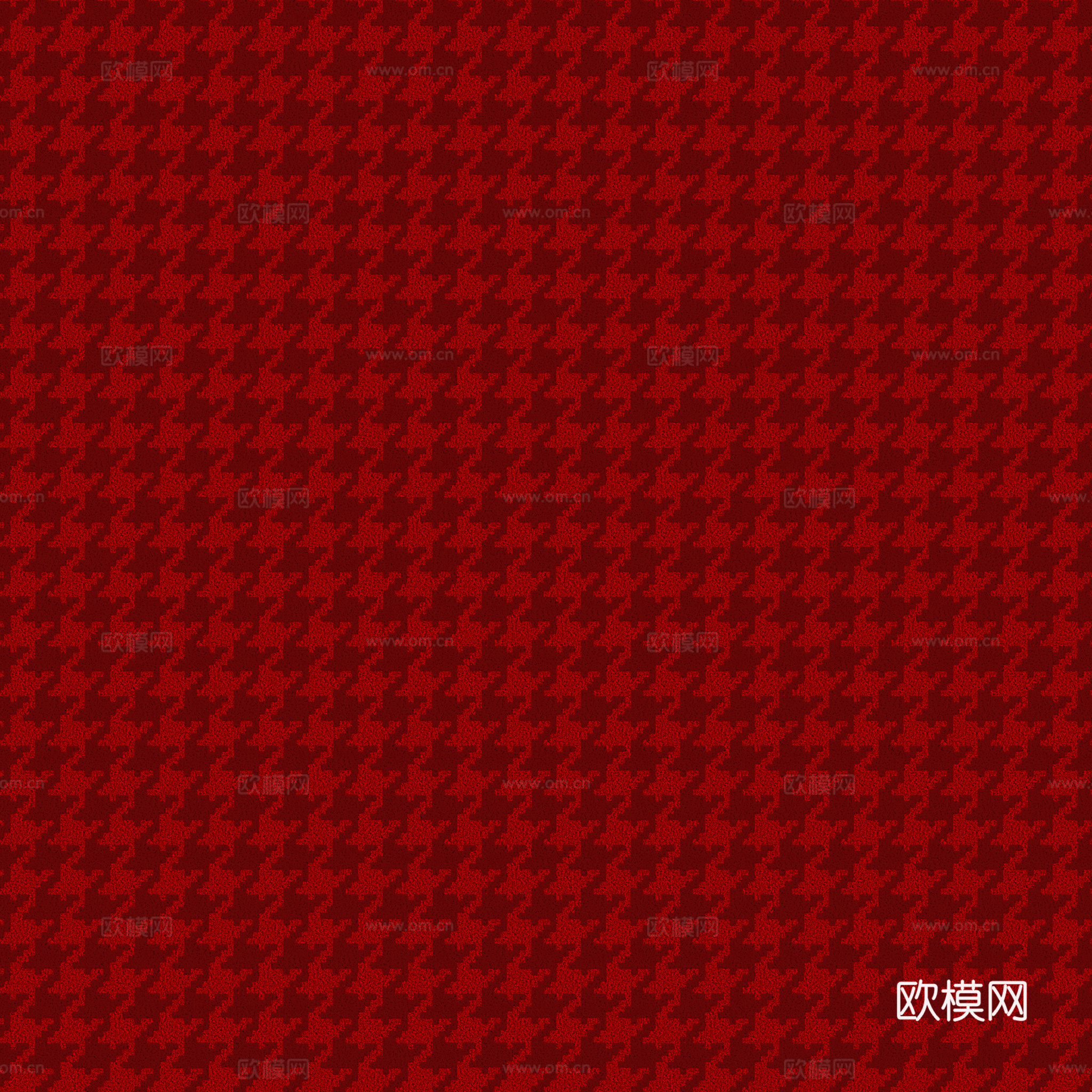 无缝千鸟格红色花纹布纹布料PBR贴图