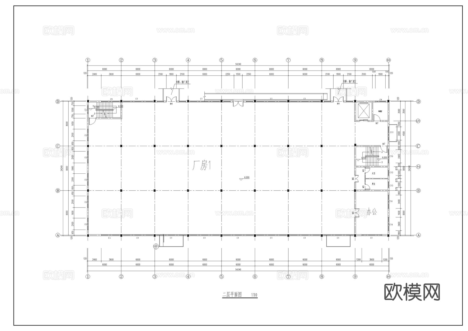 某公司厂房施工图cad施工图