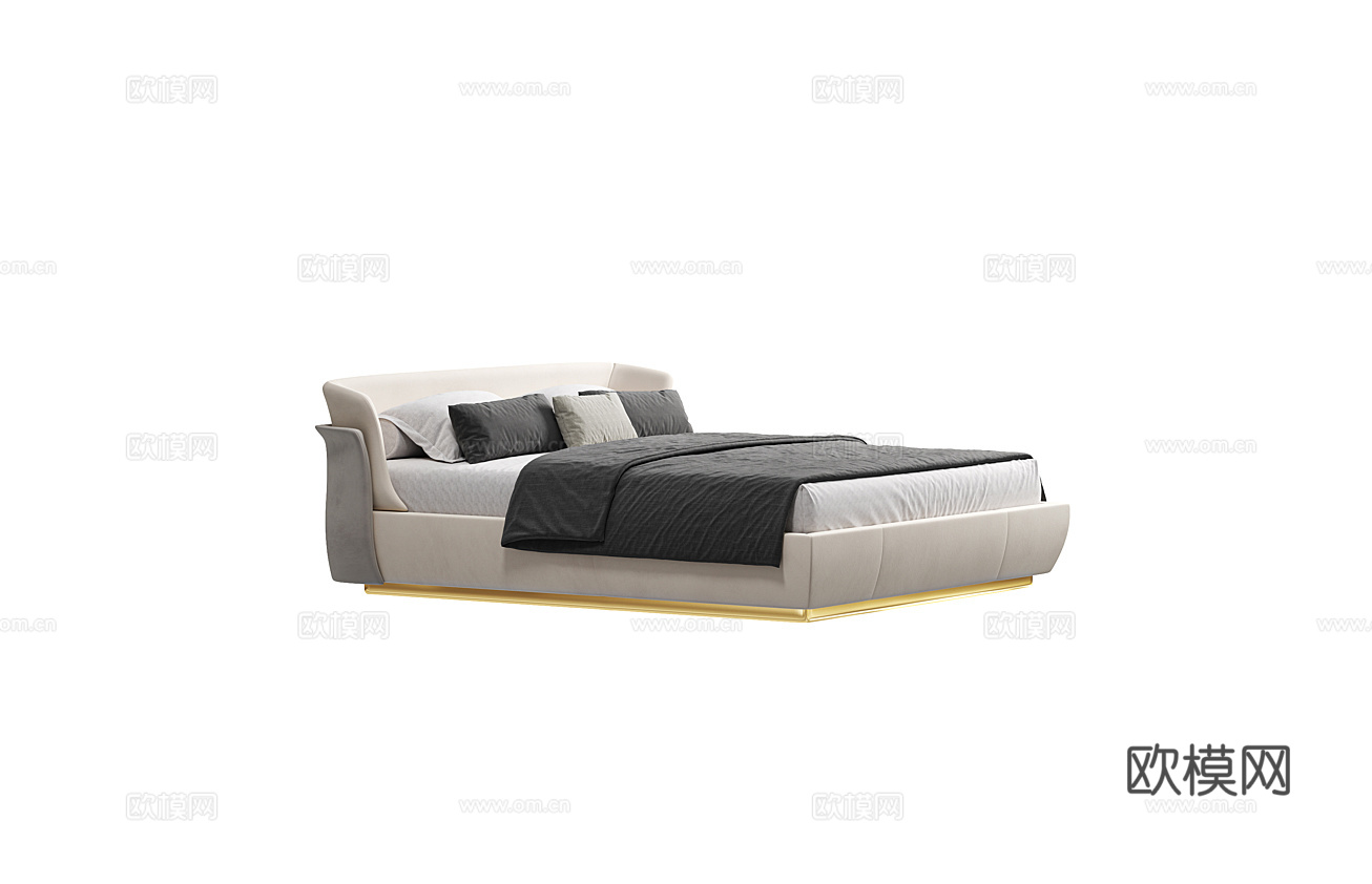 CAPITAL 意式双人床3d模型下载（渲染图4）