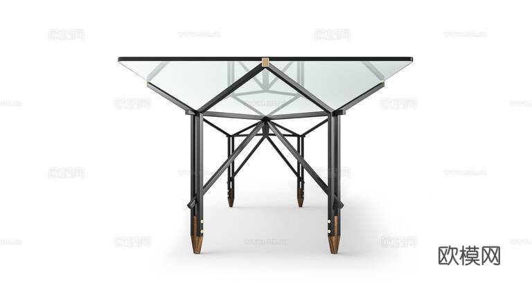 Cassina 玻璃餐桌3d模型下载（渲染图4）