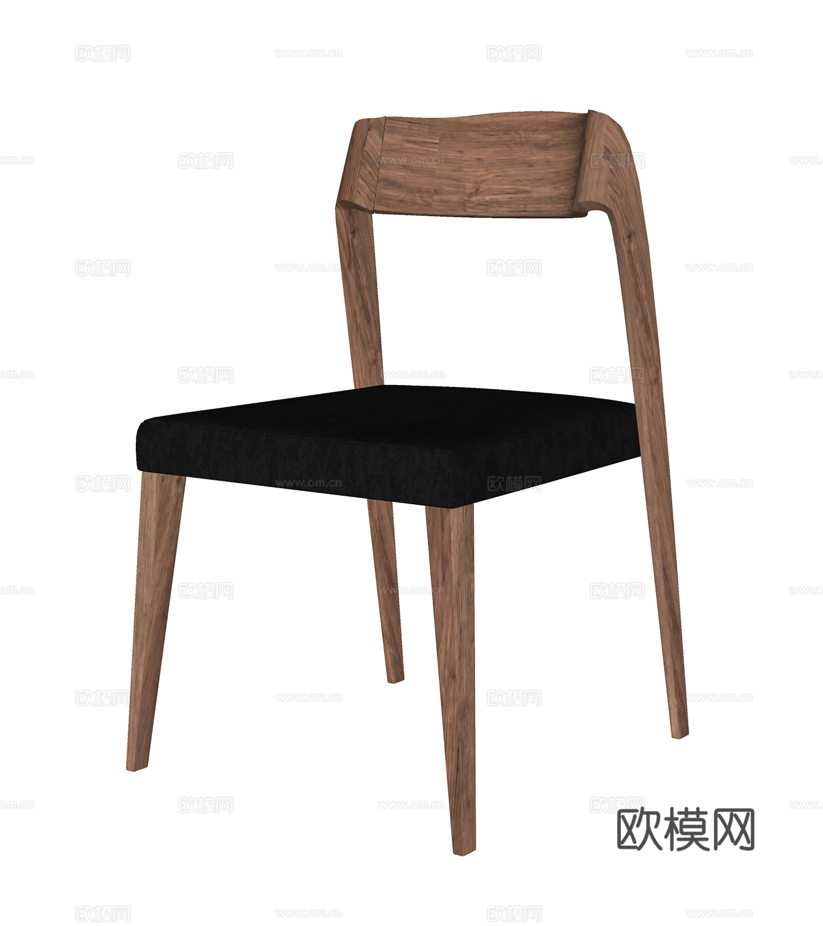 中古风休闲椅  餐椅书椅  单椅木椅su模型