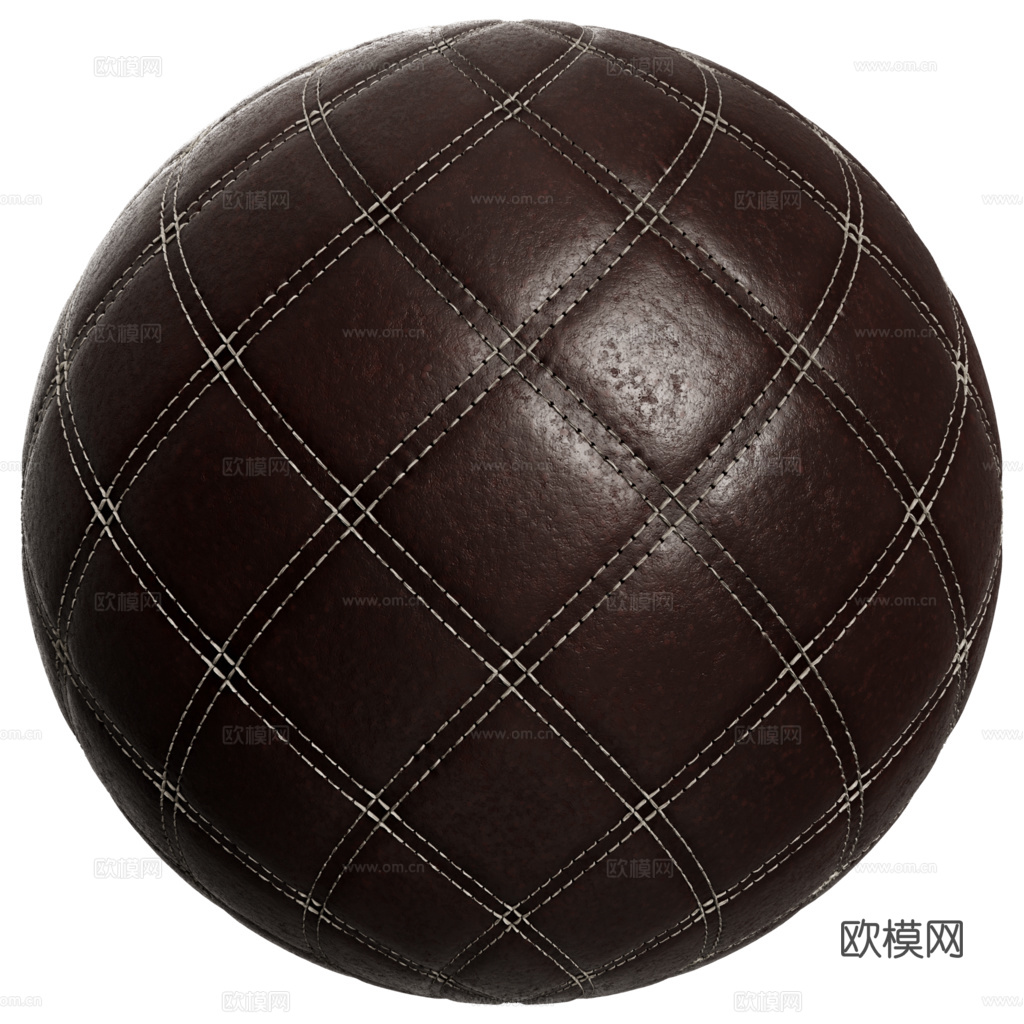 无缝棕红色软包皮革PBR贴图 2k