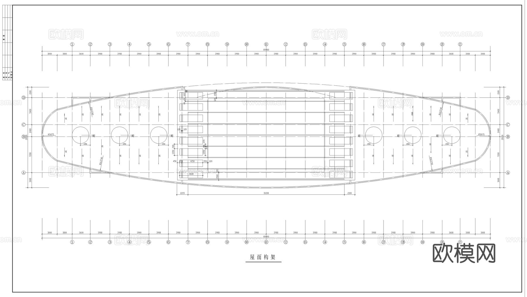 南图电解铝厂办公楼cad施工图