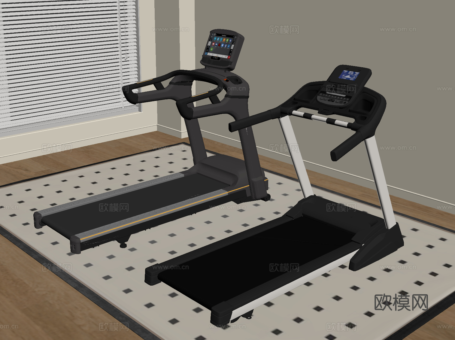 现代跑步机su模型su模型