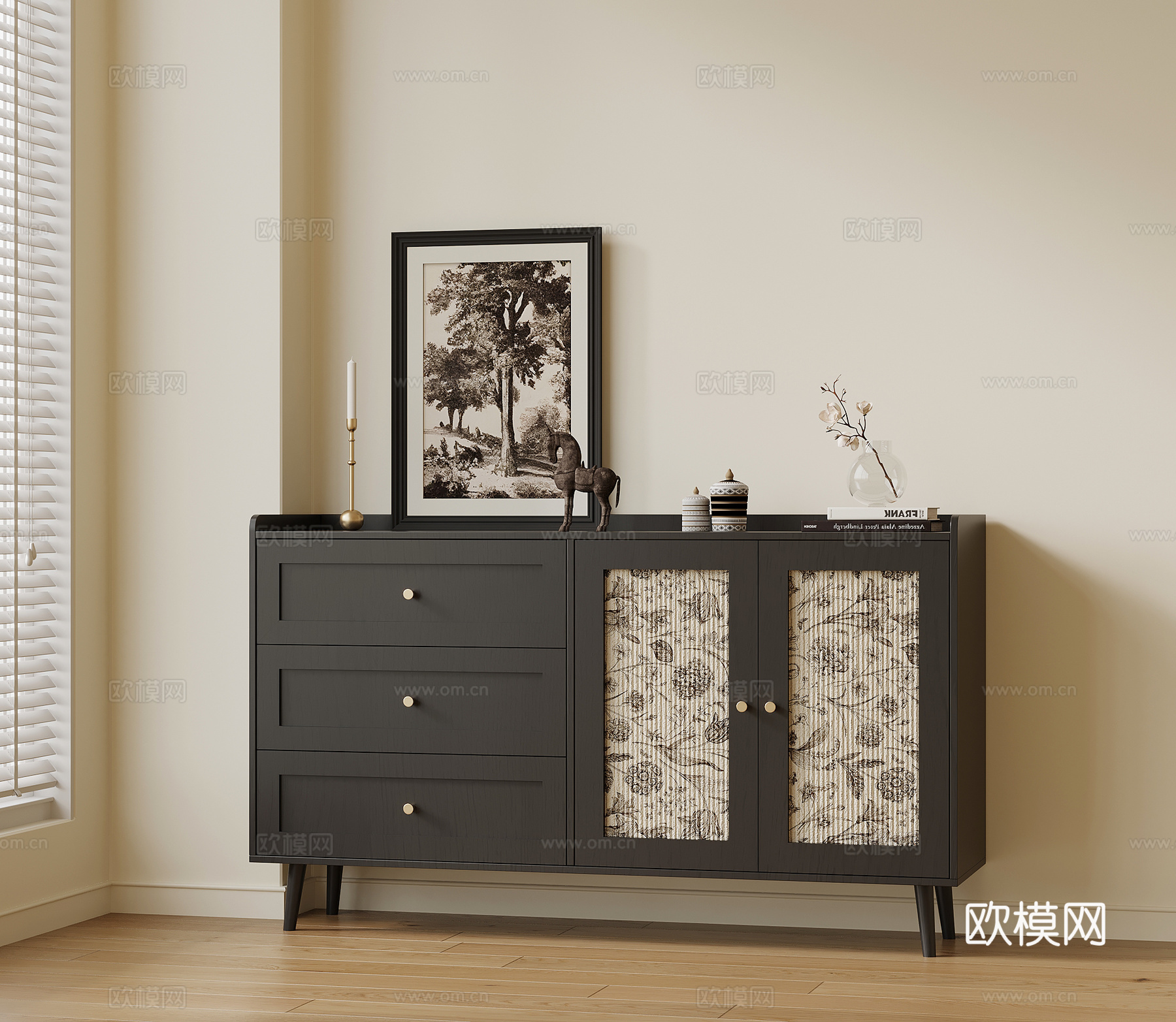 现代法式玄关柜 边柜 装饰柜3d模型