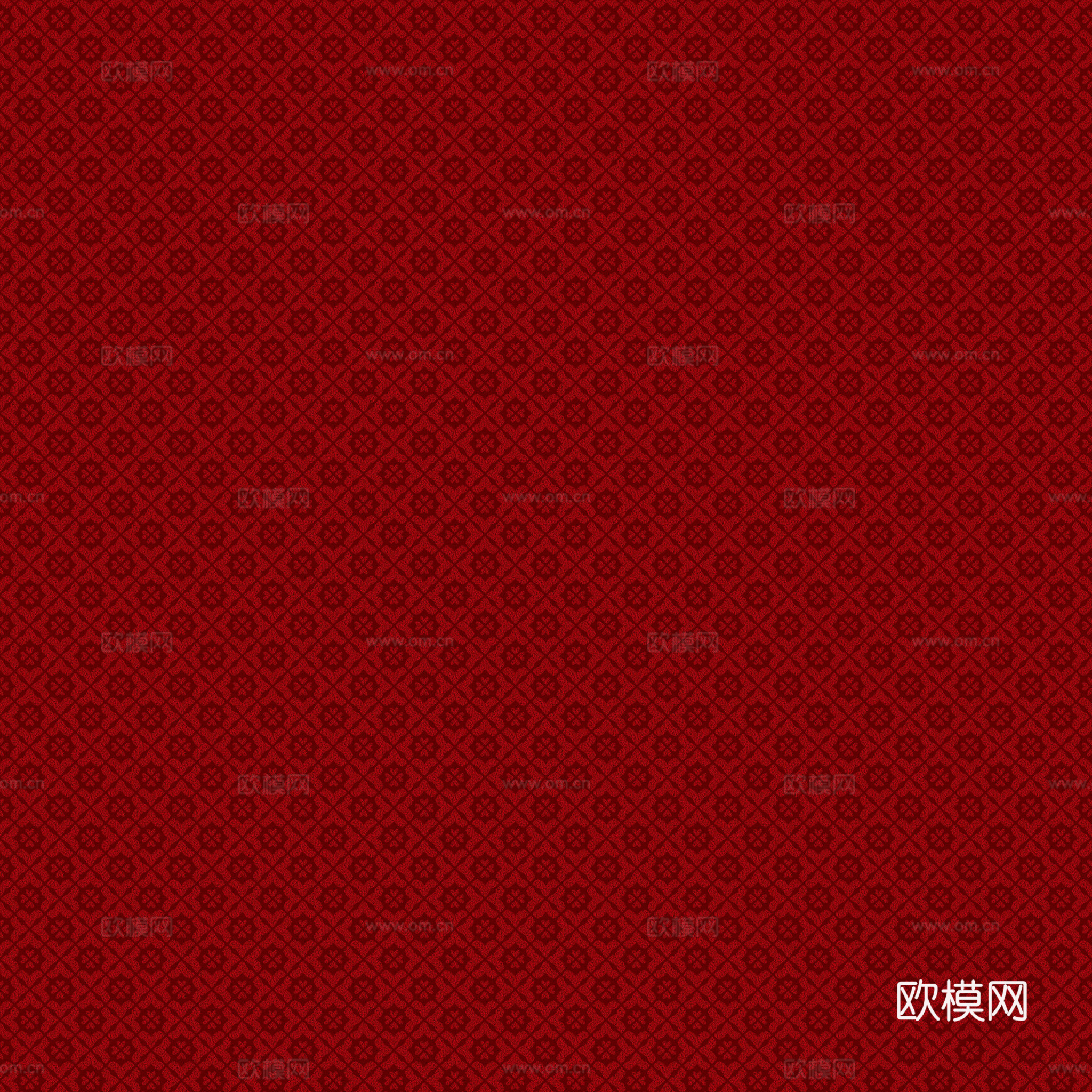 无缝红色花纹布纹布料PBR贴图 2k