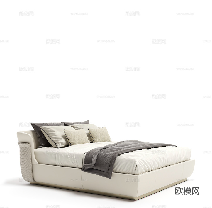 CAPITAL 意式双人床3d模型下载（渲染图1）