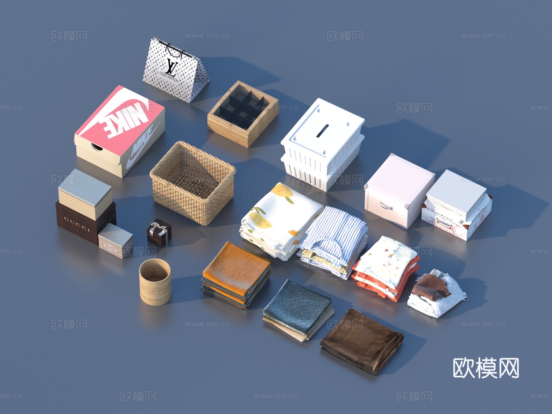 收纳筐 衣服 衣物 折叠衣服3d模型