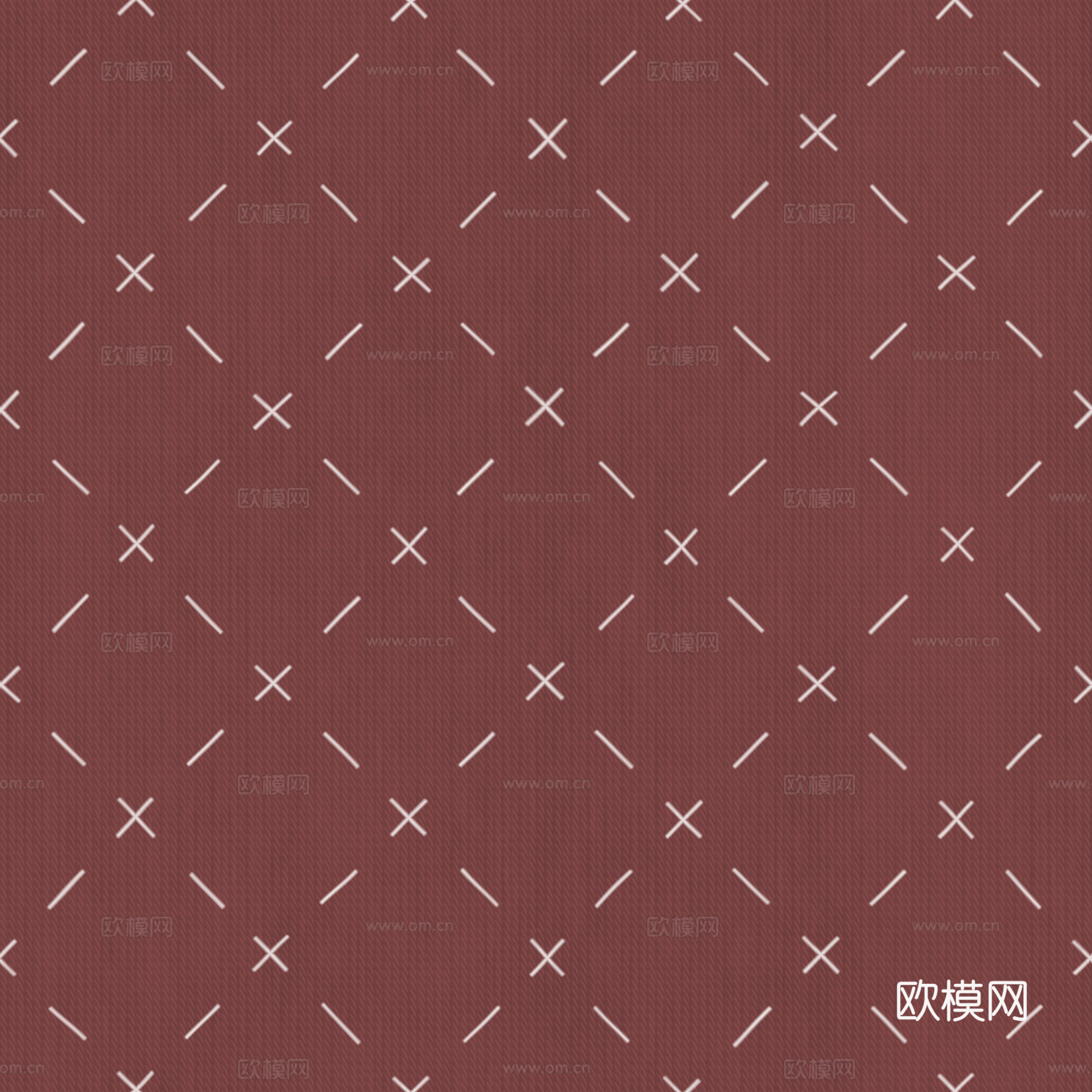 无缝红色线条花纹软包PBR贴图 2k
