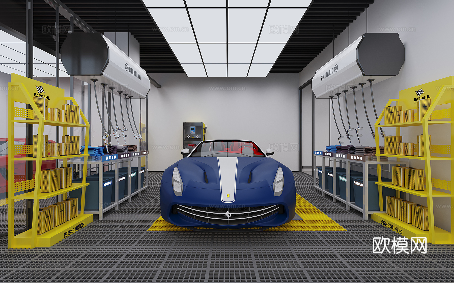 现代汽车维修保养店3d模型下载（渲染图4）