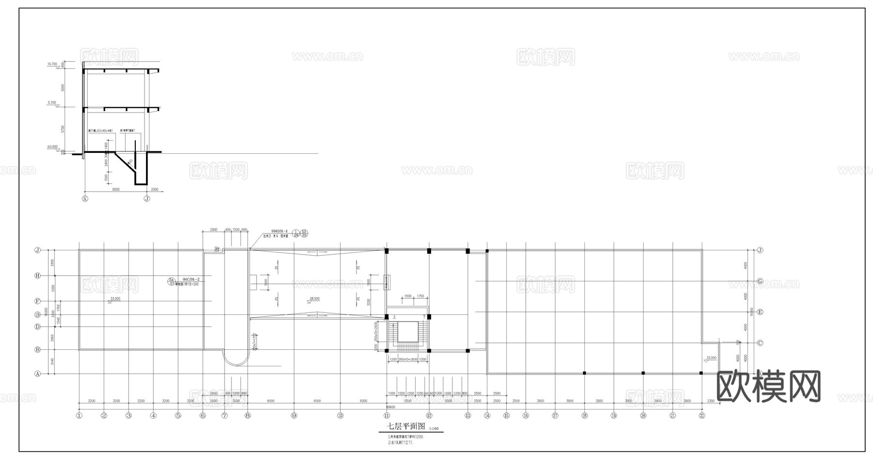某面粉厂制车间建筑图cad施工图cad施工图