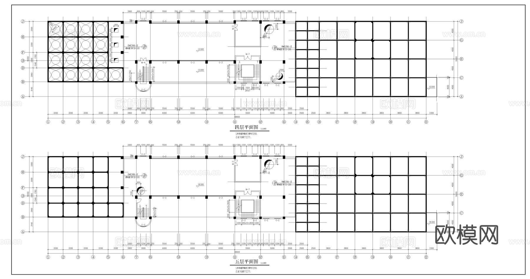 某面粉厂制车间建筑图cad施工图cad施工图