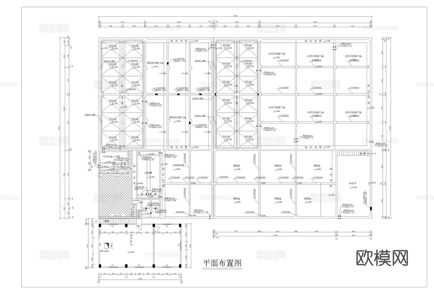 皮革厂污水处理cad施工图