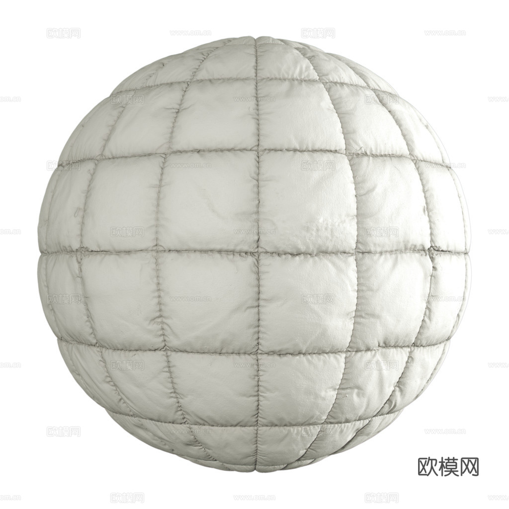无缝白色软包皮革PBR贴图 1k