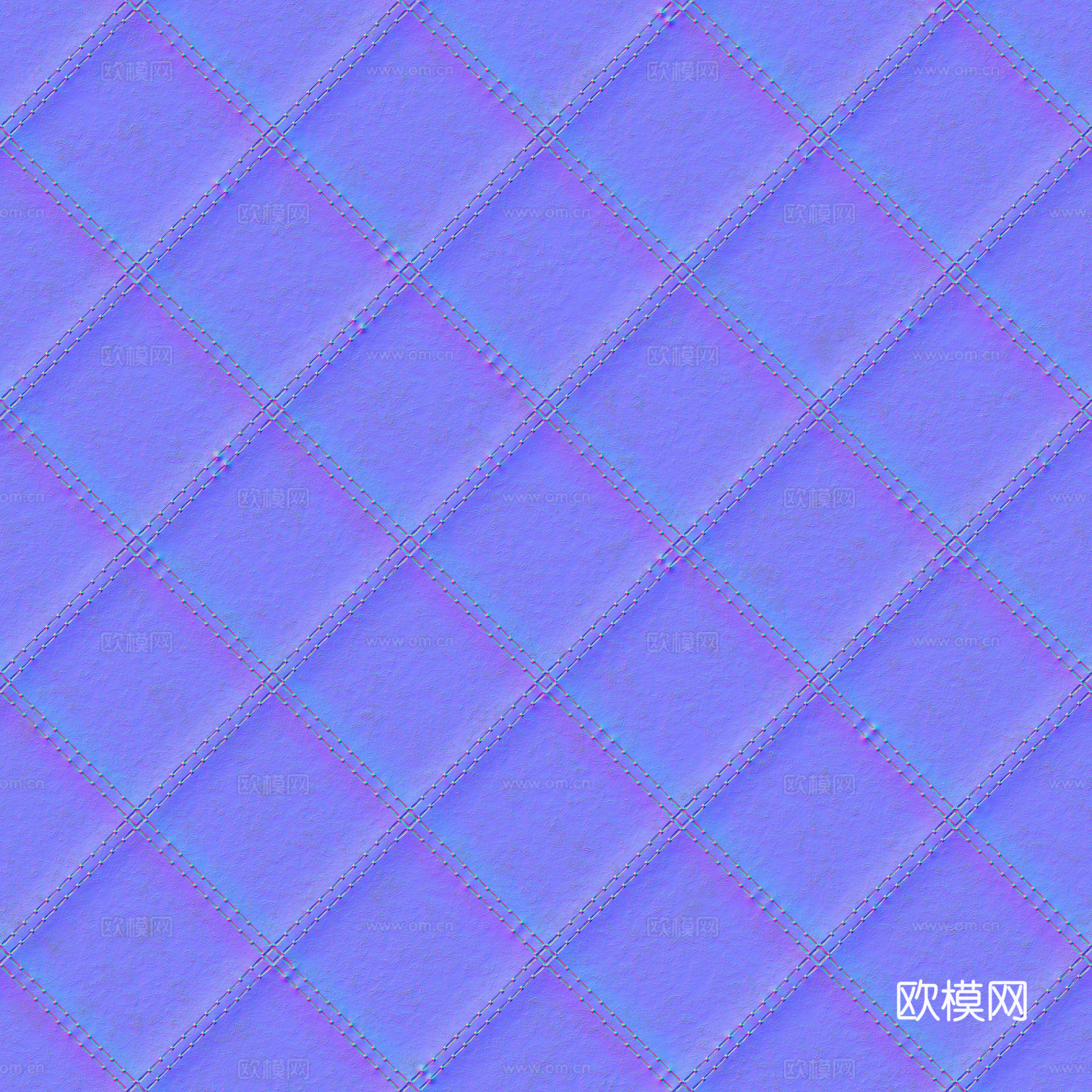 无缝米白色软包皮革PBR贴图 2k