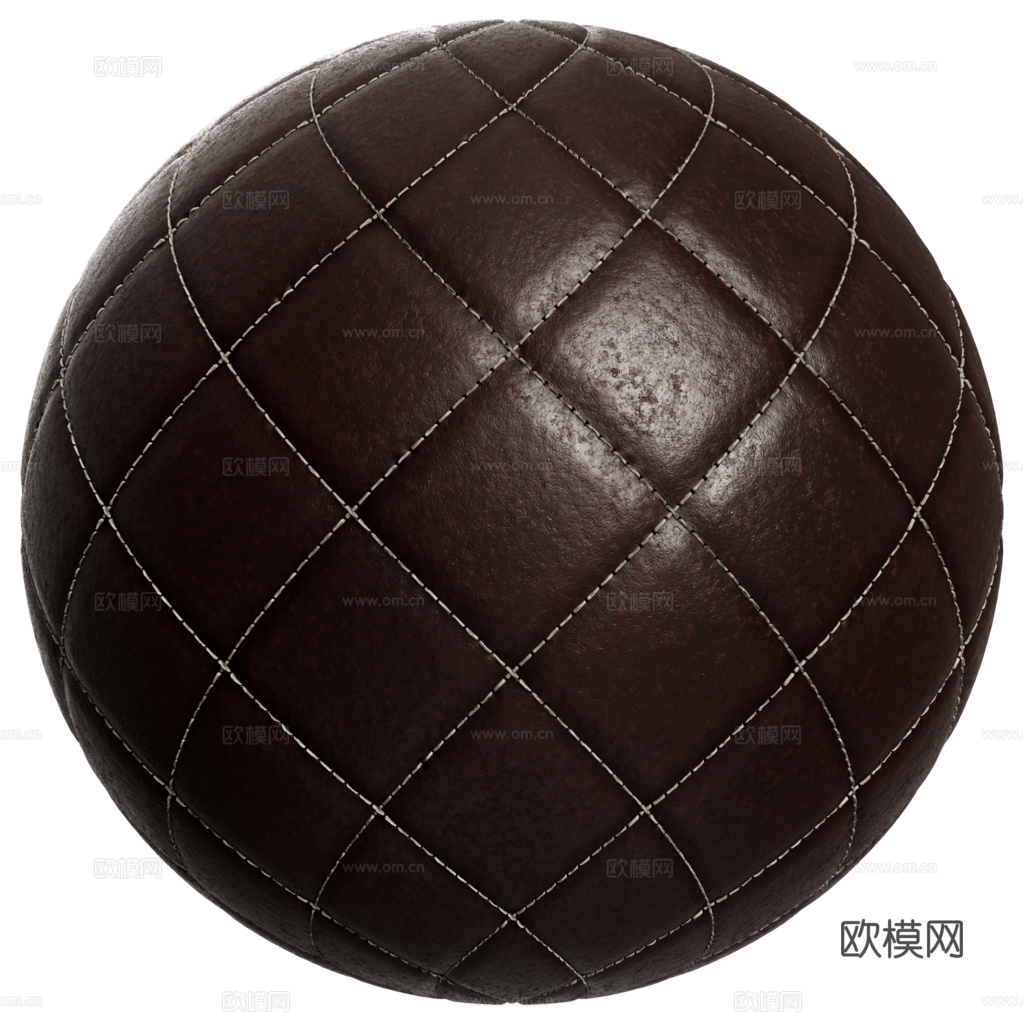 无缝棕红色软包皮革PBR贴图 1k