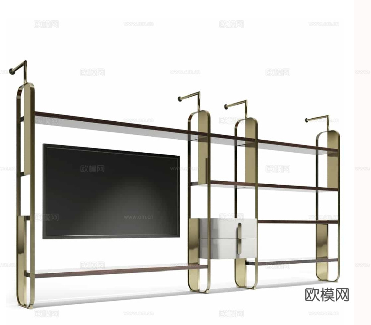 CAPITAL 意式整墙电视柜3d模型下载（渲染图2）