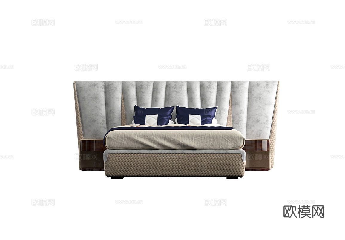 CAPITAL 意式双人床3d模型下载（渲染图2）